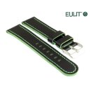 Eulit Bicolor Rindleder Uhrenarmband Modell Olymp schwarz-grün 24 mm