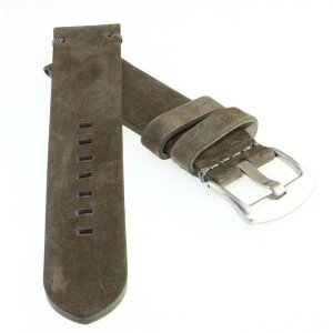 Veloursleder Uhrenarmband Modell Colorado khaki-grün 18 mm