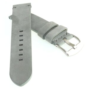 Veloursleder Uhrenarmband Modell Colorado grau 18 mm