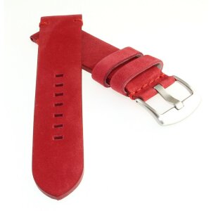 Veloursleder Uhrenarmband Modell Colorado rot 18 mm