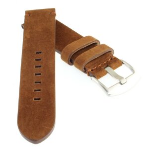 Veloursleder Uhrenarmband Modell Colorado mocca 22 mm