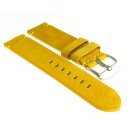 Veloursleder Uhrenarmband Modell Colorado gelb 22 mm