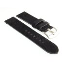 Veloursleder Uhrenarmband Modell Colorado schwarz 24 mm