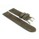 Veloursleder Uhrenarmband Modell Colorado khaki-grün 24 mm