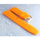 Silikon Rundanstoß Uhrenarmband Modell Round-DS-W orange 18 mm, Dornschließe