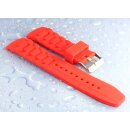 Silikon Rundanstoß Uhrenarmband Modell Round-DS-W rot 22 mm, Dornschließe