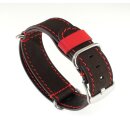 Nato Durchzugs-Uhrenarmband Modell Nato-Velours S braun-rot 18 mm, Nato Strap