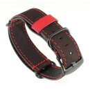 Nato Durchzugs-Uhrenarmband Modell Nato-Velours P braun-rot 18 mm, Nato Strap