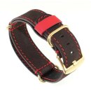 Nato Durchzugs-Uhrenarmband Modell Nato-Velours G braun-rot 18 mm, Nato Strap