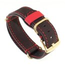 Nato Durchzugs-Uhrenarmband Modell Nato-Velours G braun-rot 20 mm, Nato Strap