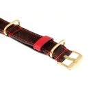 Nato Durchzugs-Uhrenarmband Modell Nato-Velours G braun-rot 22 mm, Nato Strap