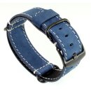 Nato Durchzugs-Uhrenarmband Modell Nato-Velours P blau 22...