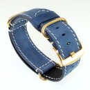 Nato Durchzugs-Uhrenarmband Modell Nato-Velours G blau 22...