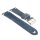 Feines Velours-Leder Uhrenarmband Modell Rolly blau 19/16 mm