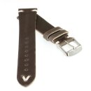 Feines Velours-Leder Uhrenarmband Modell Rolly mocca...