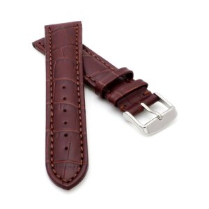 Alligator Uhrenarmband Modell Louisiana-NL mocca-TiT 28 mm