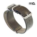 GEO-Straps Nato Leder Durchzugs-Uhrenarmband Modell Ponderosa khaki-grün 20 mm Nato Strap