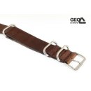 GEO-Straps Nato Leder Durchzugs-Uhrenarmband Modell Ponderosa mocca 22 mm Nato Strap