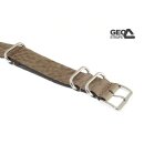 GEO-Straps Nato Leder Durchzugs-Uhrenarmband Modell Ponderosa beige-creme 22 mm Nato Strap