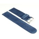 Feinstes Veloursleder Uhrenarmband Modell Tennessee-55 blau 16 mm