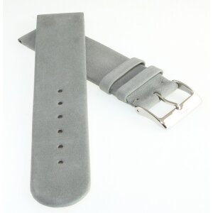 Feinstes Veloursleder Uhrenarmband Modell Tennessee-55 hell-grau 16 mm