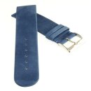 Feinstes Veloursleder Uhrenarmband Modell Tennessee-55 blau 18 mm