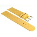 Feinstes Veloursleder Uhrenarmband Modell Tennessee-55 gelb 18 mm