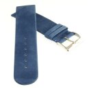 Feinstes Veloursleder Uhrenarmband Modell Tennessee-55 blau 22 mm
