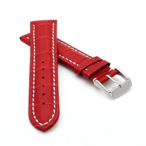 Alligator Uhrenarmband Modell Louisiana-XL rot-WN 28 mm, extralang