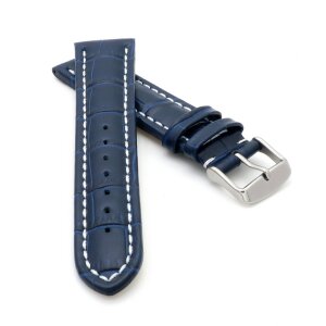 Alligator Uhrenarmband Modell Louisiana-XL navyblau-WN 28 mm, extralang