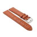 Alligator Uhrenarmband Modell Louisiana-XL cognac-TiT 28 mm, extralang