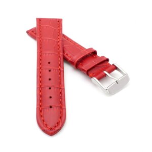 Alligator Uhrenarmband Modell Louisiana-XL rot-TiT 28 mm, extralang