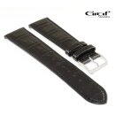 Graf Alligator Uhrenarmband Modell Nevada schwarz 19 mm, Handarbeit