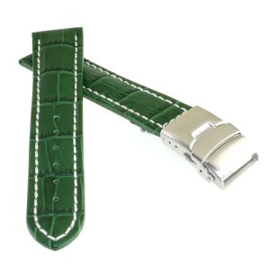 Alligator Uhrenarmband Modell Graz WN grün 22 mm - Sicherheitsschließe