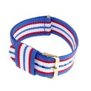 Nato Nylon Durchzugs-Uhrenarmband Modell Wellington-W4 mehrfarbig-gold 20 mm