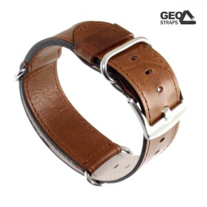 GEO-Straps Nato-Durchzugsband Bio Rindleder Modell Bellair cognac 24 mm