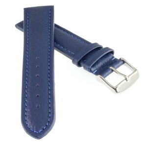 Soft-Kalbsleder Uhrenarmband Modell Freiburg-DS navyblau-TiT 18 mm