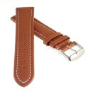 Soft-Kalbsleder Uhrenarmband Modell Freiburg-DS cognac-WN 28 mm