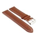 Soft-Kalbsleder Uhrenarmband Modell Freiburg-DS cognac-WN 28 mm