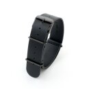 Nato Leder Uhrenarmband Modell United-P schwarz 18 mm...