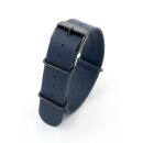 Nato Leder Uhrenarmband Modell United-P blau 18 mm Nato Strap