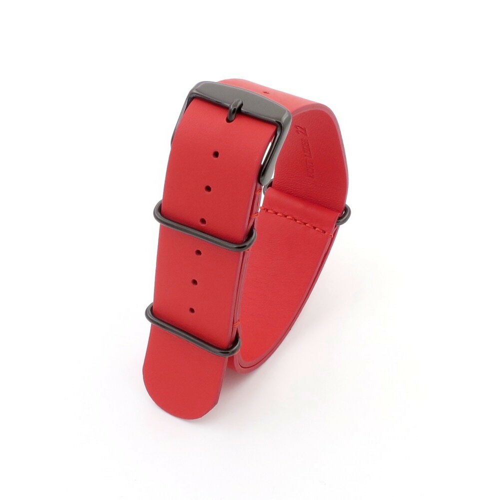 Nato Leder Uhrenarmband Modell United-P rot 20 mm Nato Strap Uhrena