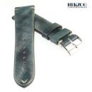 Herzog Rindleder Uhrenarmband Modell Vintage-Passion jeans-blau 18 mm Handarbeit