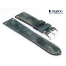 Herzog Rindleder Uhrenarmband Modell Vintage-Passion jeans-blau 22 mm Handarbeit