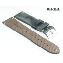 Herzog Rindleder Uhrenarmband Modell Vintage-Passion jeans-blau 22 mm Handarbeit