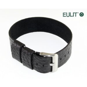 Eulit Durchzugs-Uhrenarmband Modell Nato-Style Leder  schwarz 18 mm Nato Strap