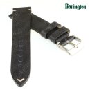 Barington handgefertigtes Vintage Rindleder Uhrenarmband Modell Fintago schwarz 18 mm