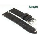 Barington handgefertigtes Vintage Rindleder Uhrenarmband Modell Fintago schwarz 18 mm