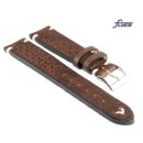 Fluco Vintage Rindleder Uhrenarmband Modell Hunter-Racing mocca 22/20 mm