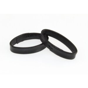 2 Leder Ersatzschlaufen für Uhrenarmband ELS-S Größe-S schwarz 14 mm